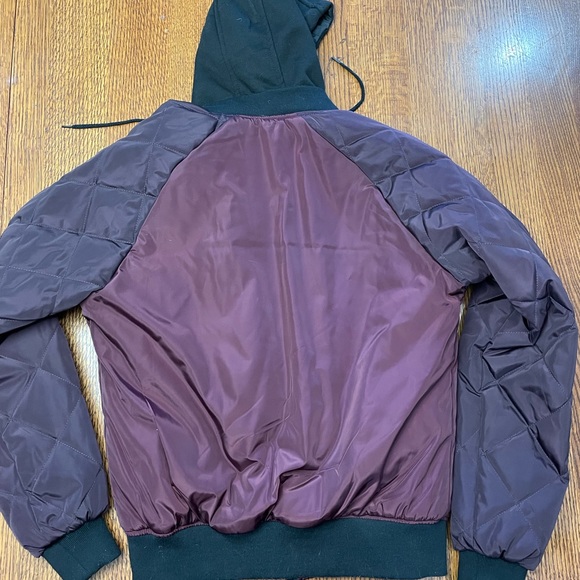 American Rag men’s burgundy hooded bomber jacket small - Picture 11 of 13